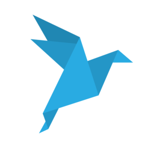 Oiseau origami bleu – Agréments CIR/CII